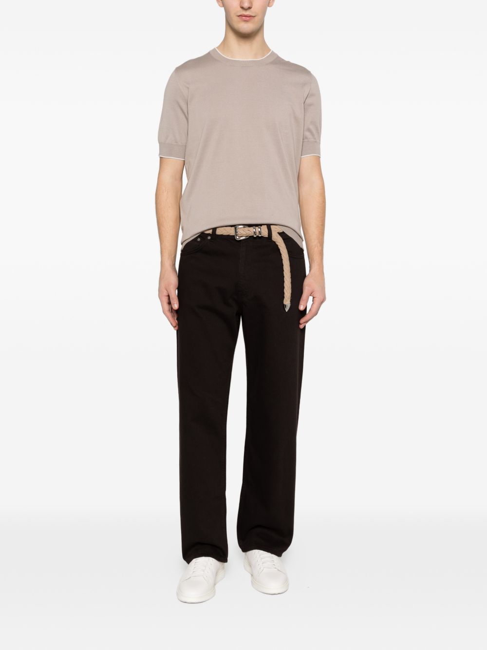 Brunello Cucinelli Men Knitted Cotton T-Shirt BRUNELLO CUCINELLI