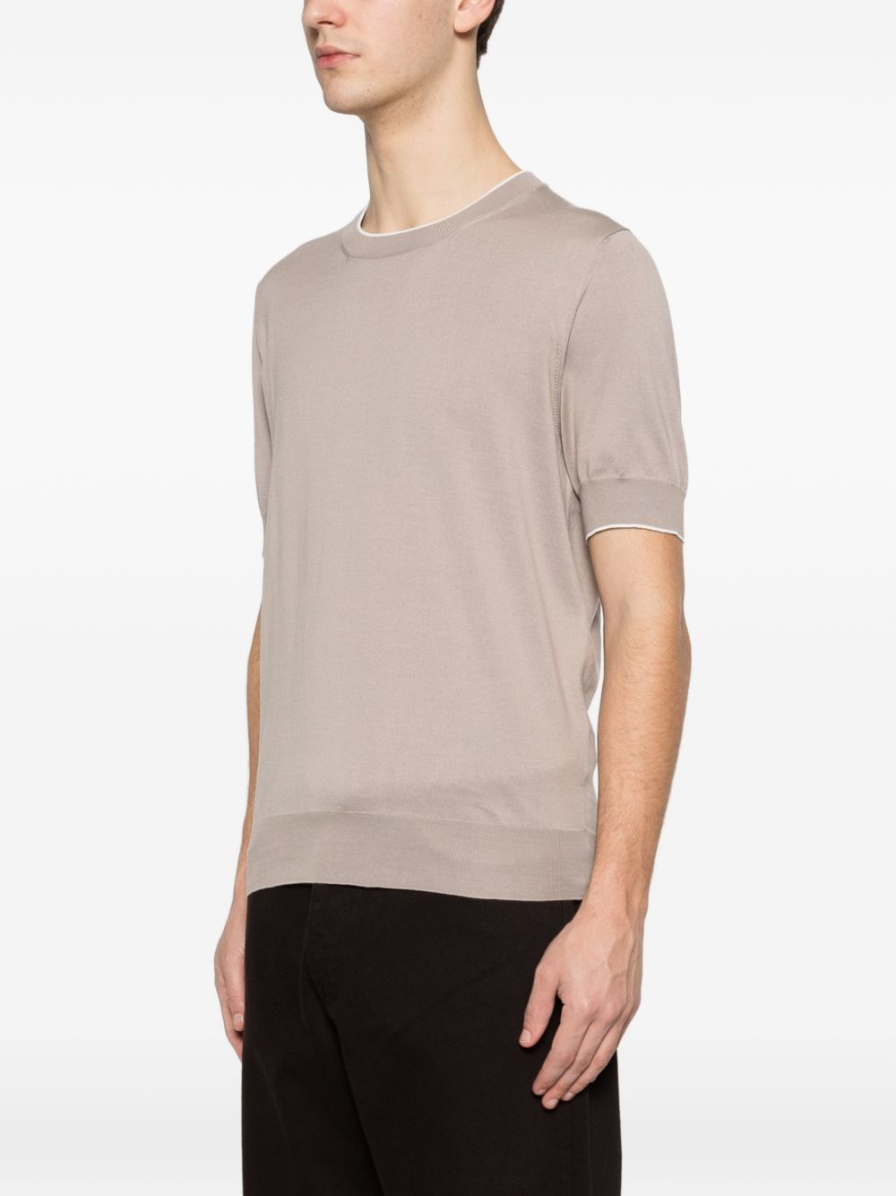 Brunello Cucinelli Men Knitted Cotton T-Shirt BRUNELLO CUCINELLI
