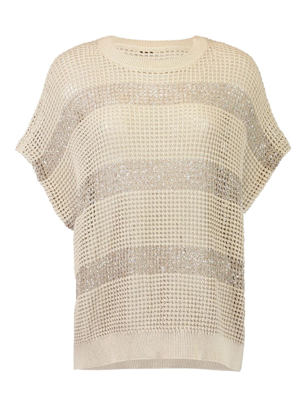 Brunello Cucinelli Women Striped Cotton Sweater BRUNELLO CUCINELLI
