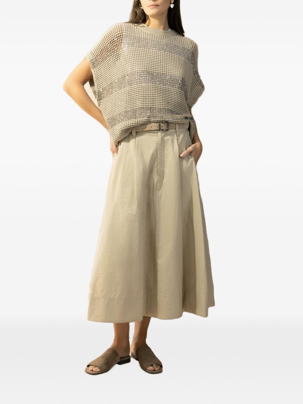 Brunello Cucinelli Women Striped Cotton Sweater BRUNELLO CUCINELLI