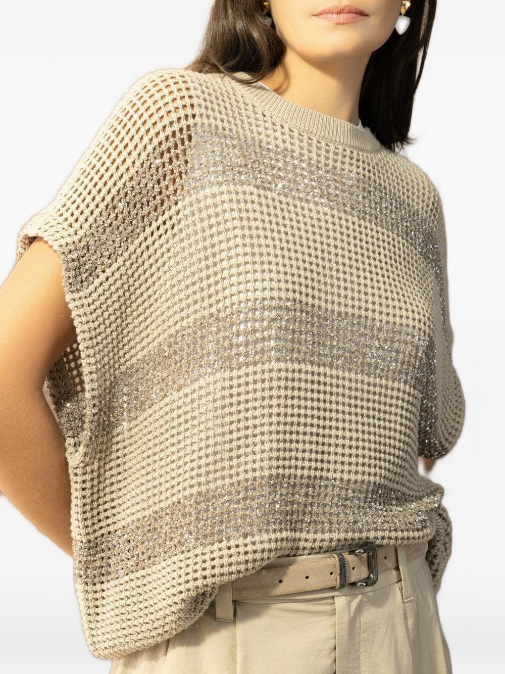 Brunello Cucinelli Women Striped Cotton Sweater BRUNELLO CUCINELLI