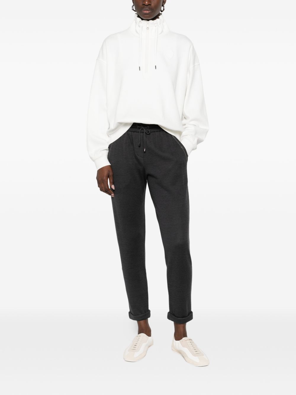 Brunello Cucinelli Women Cotton And Silk Blend Trousers BRUNELLO CUCINELLI