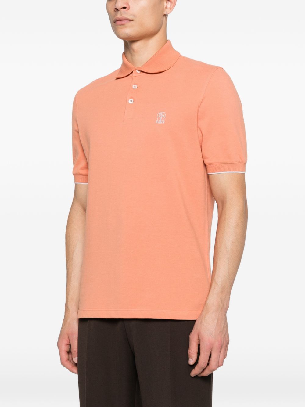 Brunello Cucinelli Men Logo Cotton Polo Shirt