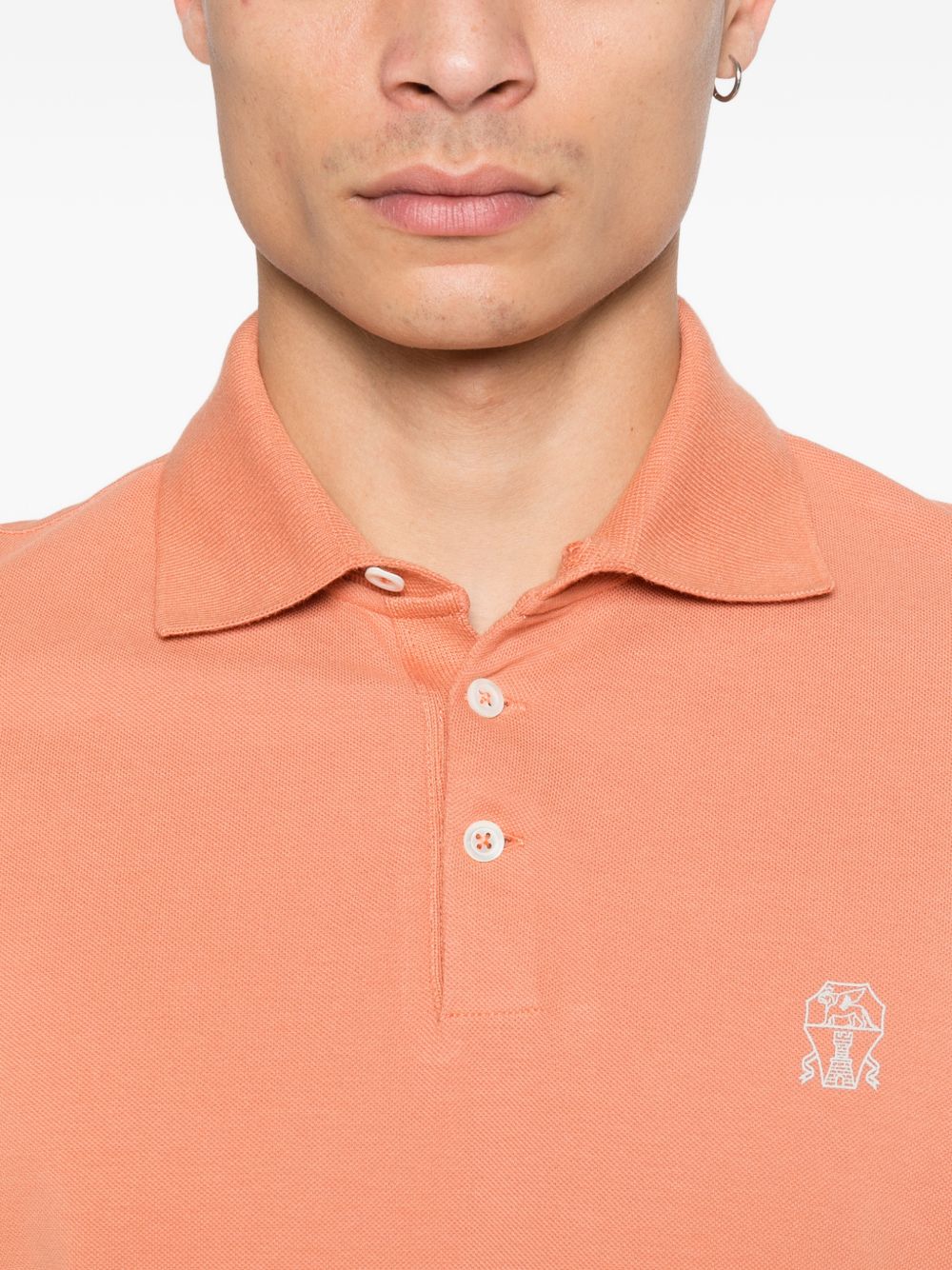 Brunello Cucinelli Men Logo Cotton Polo Shirt