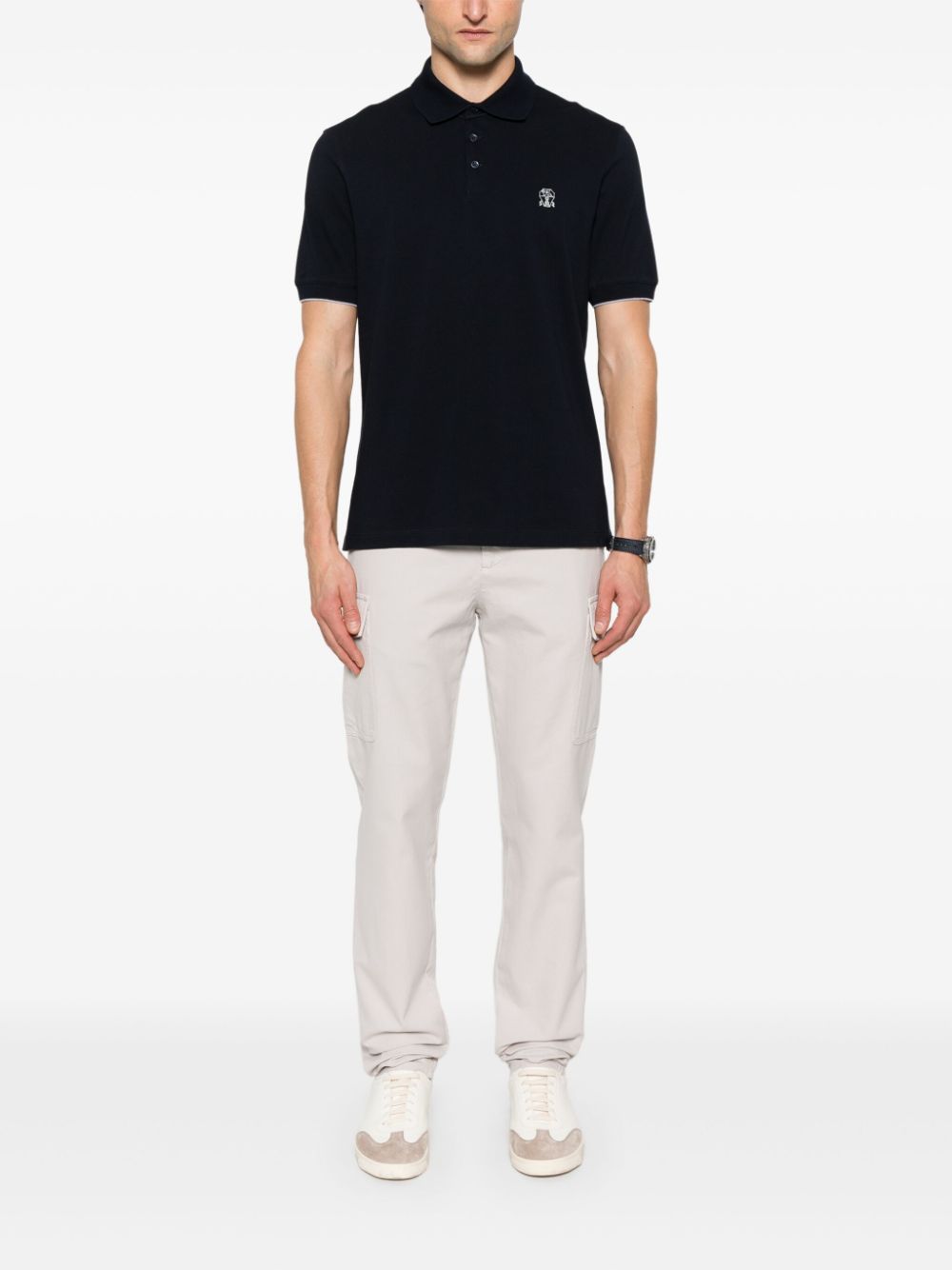 Brunello Cucinelli Men Logo Cotton Polo Shirt BRUNELLO CUCINELLI