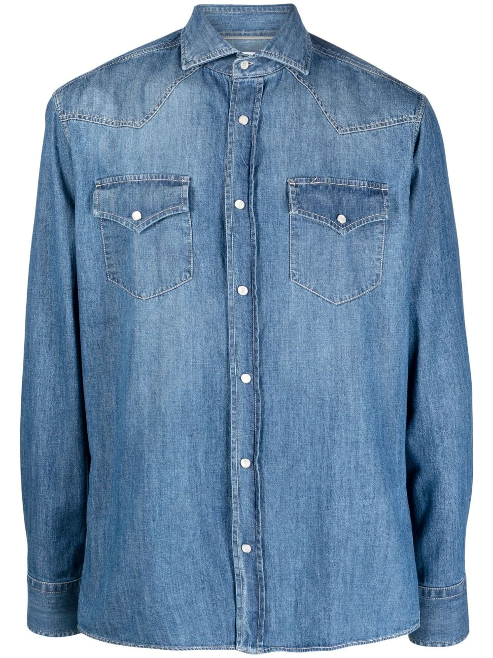 Brunello Cucinelli Men Denim Cotton Shirt BRUNELLO CUCINELLI