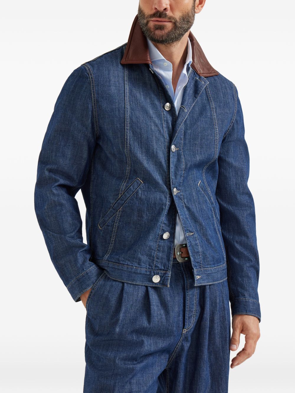 Brunello Cucinelli Men Denim Cotton Jacket BRUNELLO CUCINELLI
