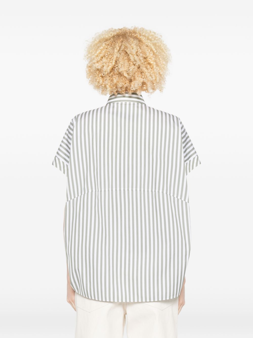 Brunello Cucinelli Women Cotton And Silk Striped Shirt BRUNELLO CUCINELLI