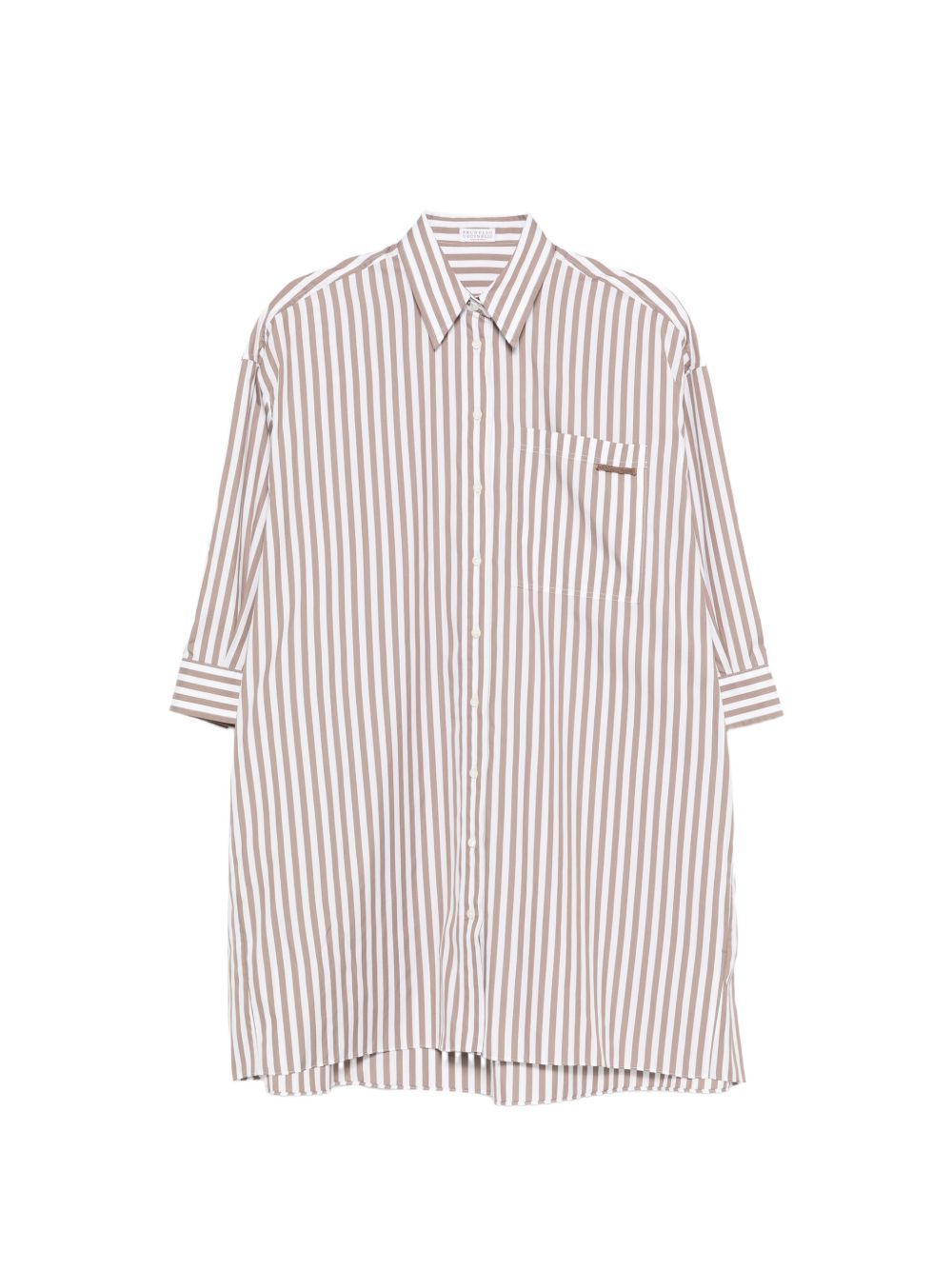 Brunello Cucinelli Women Striped Cotton And Silk Shirt BRUNELLO CUCINELLI