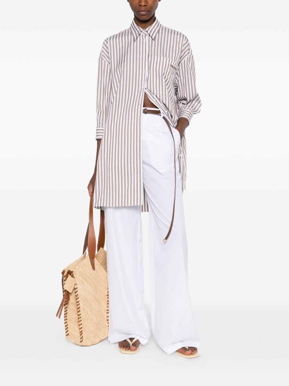 Brunello Cucinelli Women Striped Cotton And Silk Shirt BRUNELLO CUCINELLI