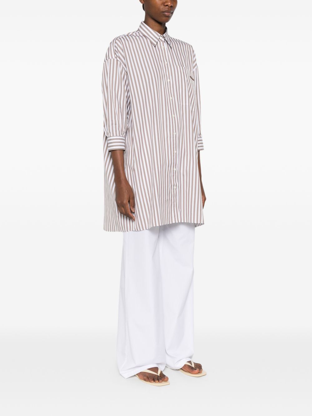 Brunello Cucinelli Women Striped Cotton And Silk Shirt BRUNELLO CUCINELLI