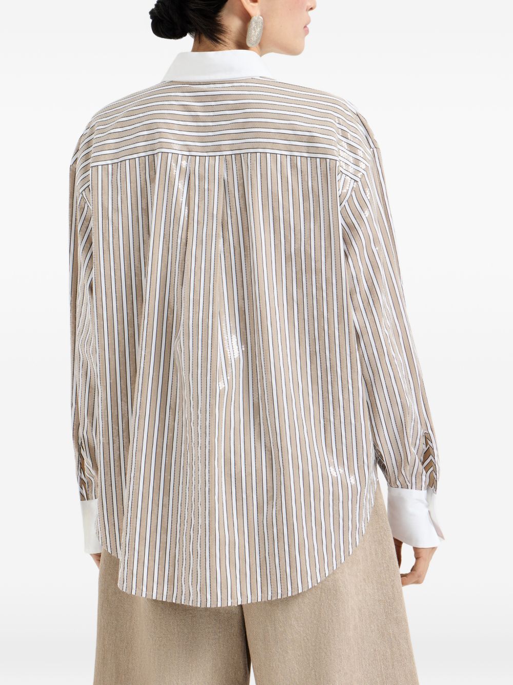 Brunello Cucinelli Women Striped Cotton Shirt BRUNELLO CUCINELLI