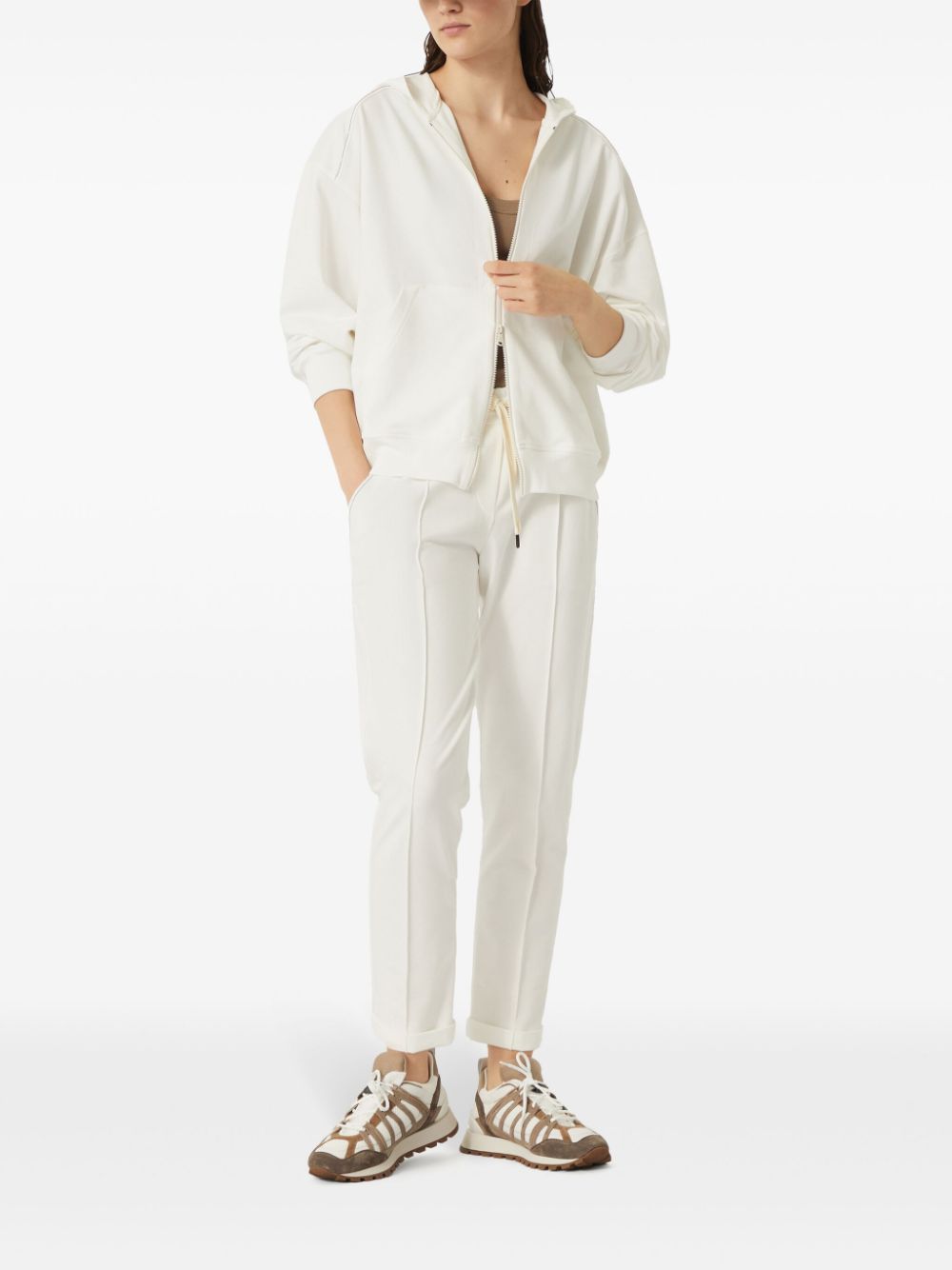 Brunello Cucinelli Women Cotton Drawstring Trousers