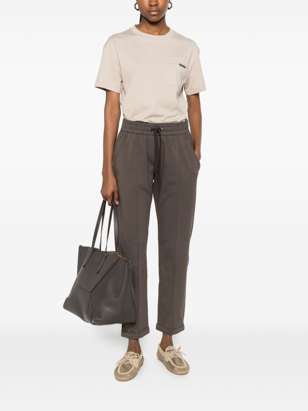 Brunello Cucinelli Women Cotton Drawstring Trousers