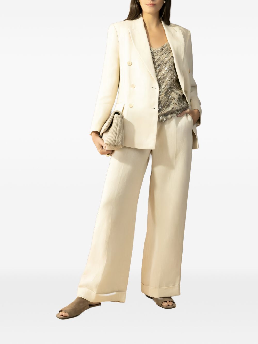 Brunello Cucinelli Women Linen Double-Breasted Jacket BRUNELLO CUCINELLI