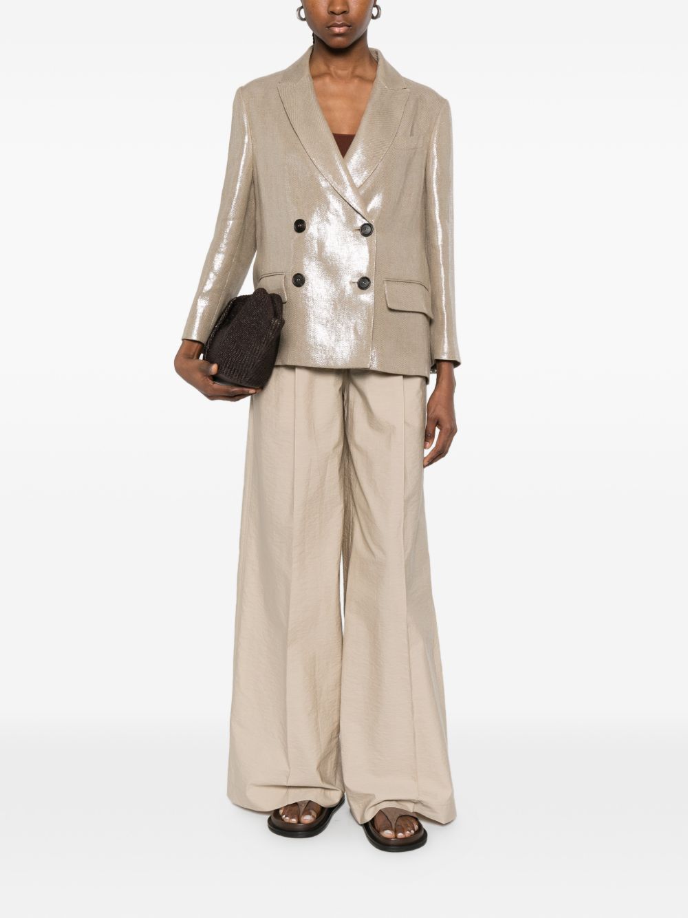 Brunello Cucinelli Women Linen Double-Breasted Jacket BRUNELLO CUCINELLI