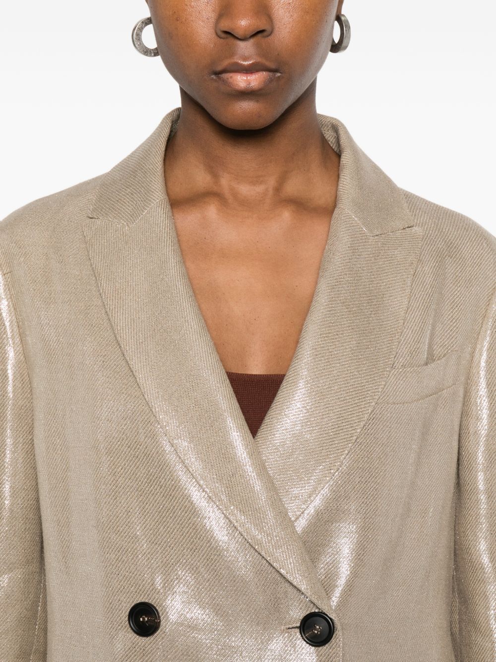 Brunello Cucinelli Women Linen Double-Breasted Jacket BRUNELLO CUCINELLI