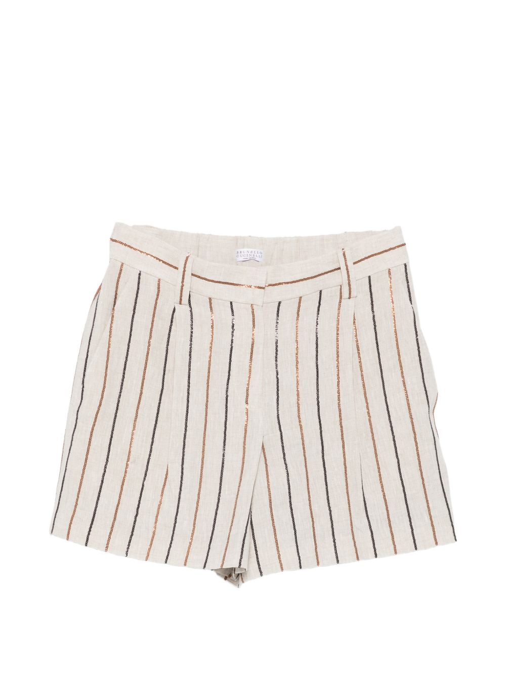Brunello Cucinelli Women Striped Linen Shorts BRUNELLO CUCINELLI