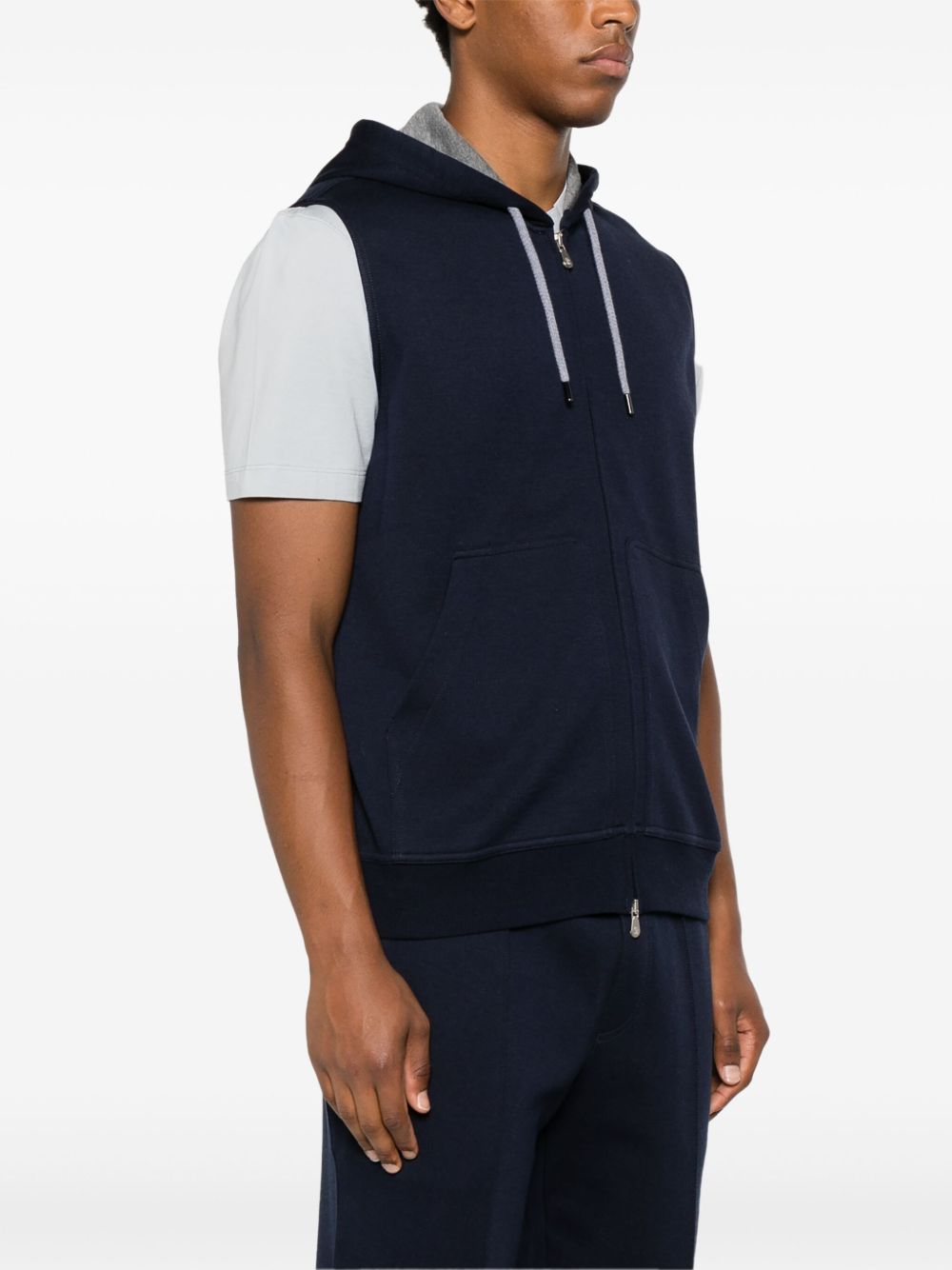 Brunello Cucinelli Men Sleeveless Hoodie BRUNELLO CUCINELLI
