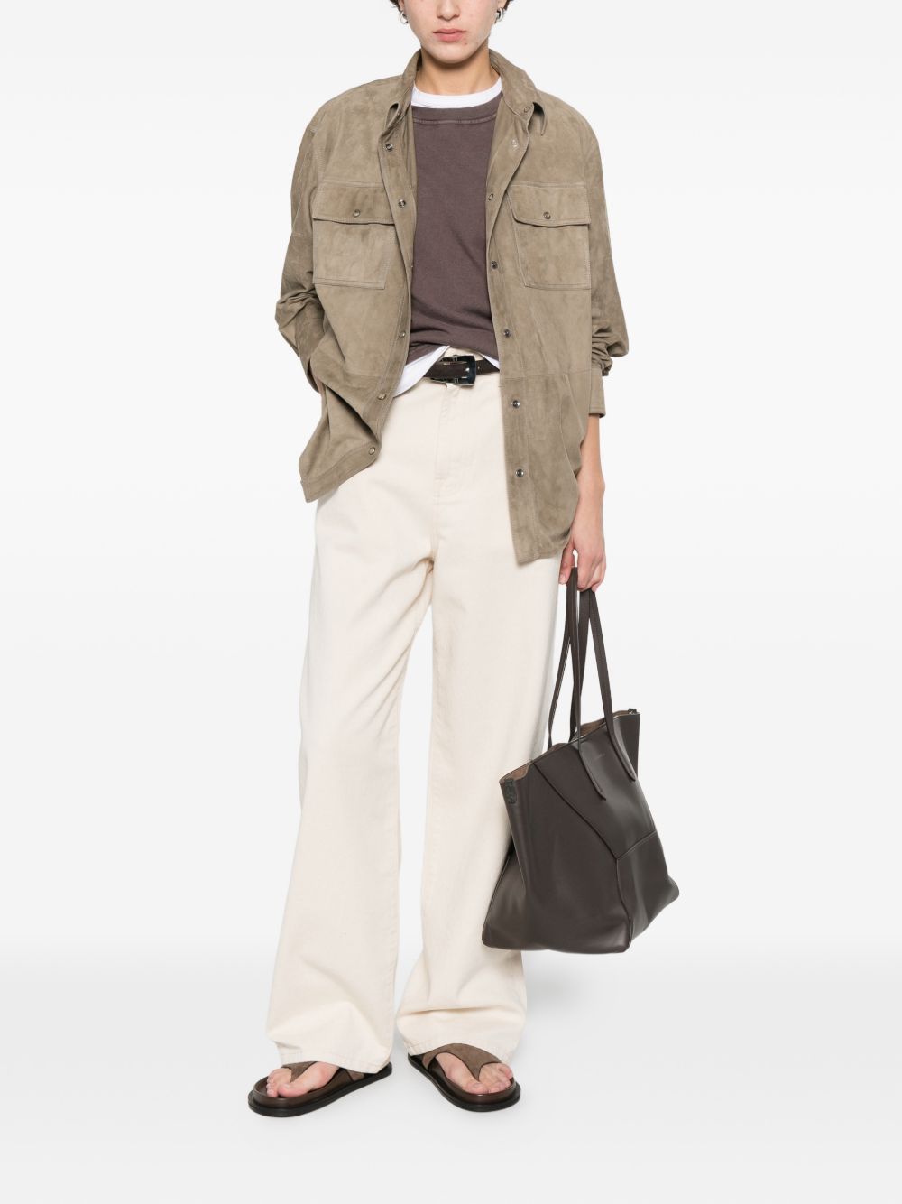 Brunello Cucinelli Women Leather Shirt