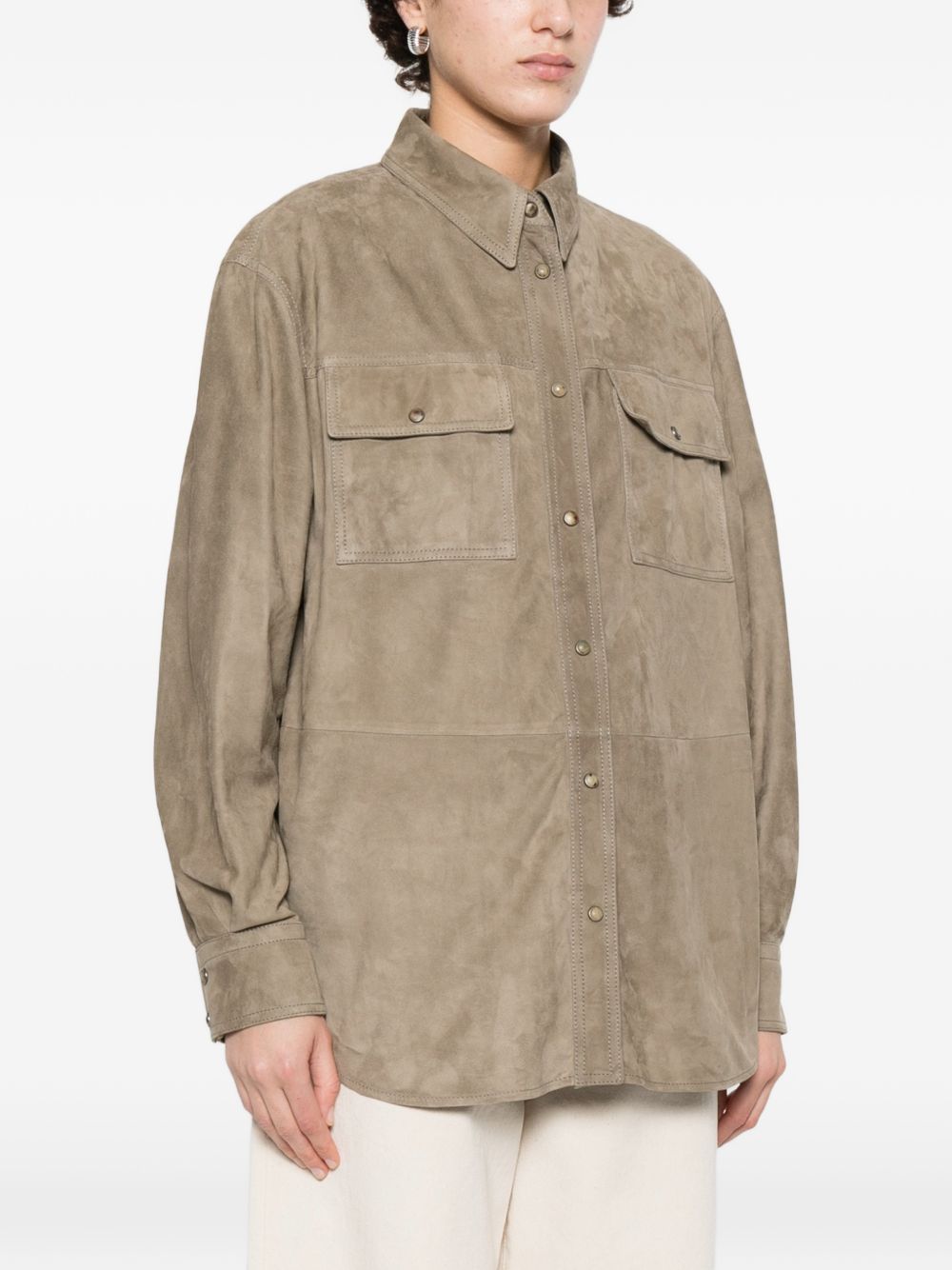 Brunello Cucinelli Women Leather Shirt