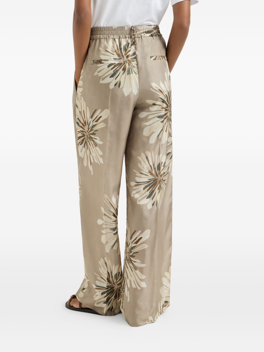 Brunello Cucinelli Women Printed Silk Trousers BRUNELLO CUCINELLI