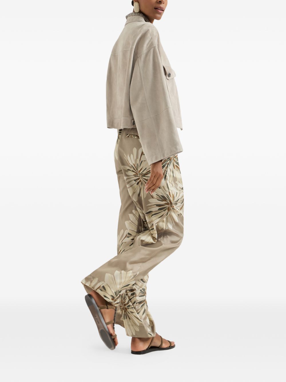 Brunello Cucinelli Women Printed Silk Trousers BRUNELLO CUCINELLI