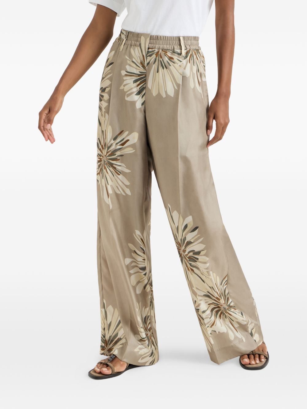 Brunello Cucinelli Women Printed Silk Trousers BRUNELLO CUCINELLI