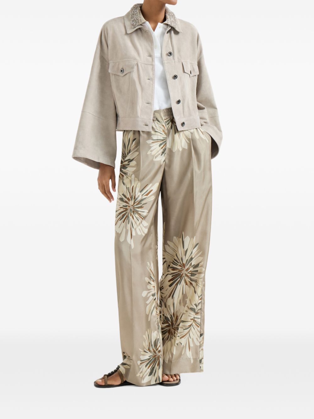 Brunello Cucinelli Women Printed Silk Trousers BRUNELLO CUCINELLI