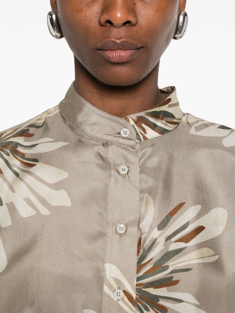 Brunello Cucinelli Women Printed Silk Shirt BRUNELLO CUCINELLI