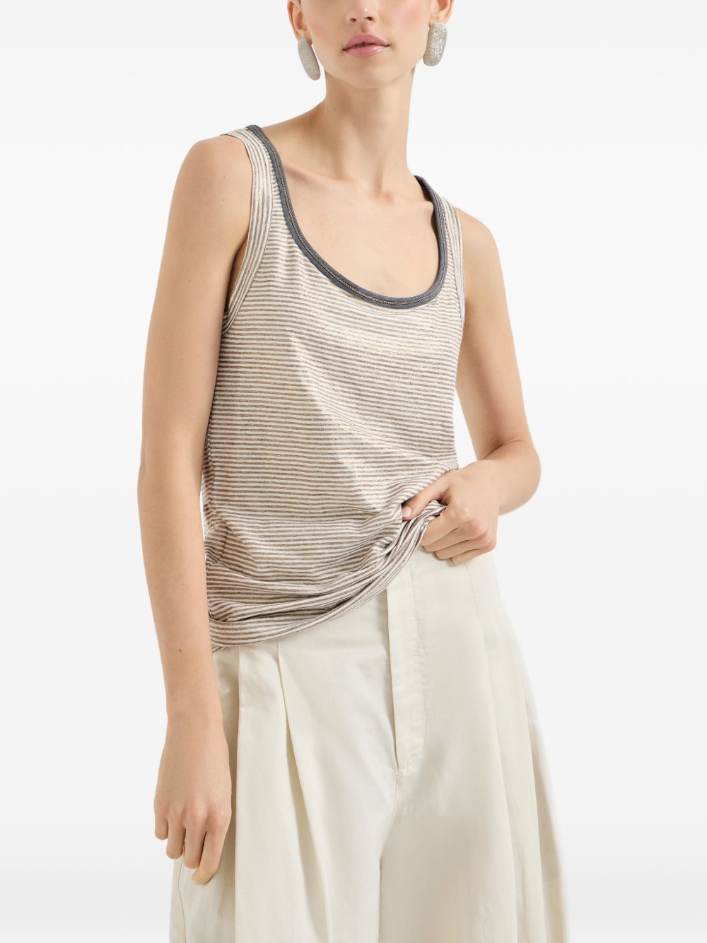 Brunello Cucinelli Women Linen Tank Top BRUNELLO CUCINELLI