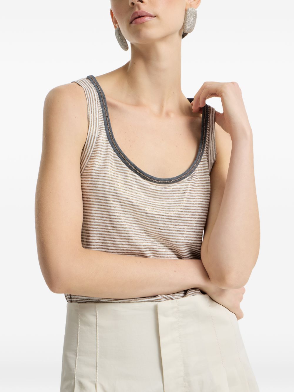 Brunello Cucinelli Women Linen Tank Top BRUNELLO CUCINELLI