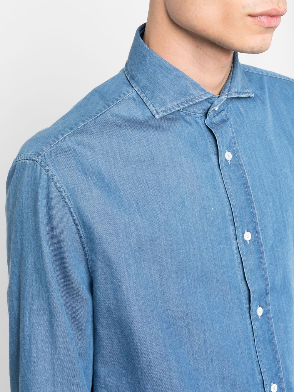 Brunello Cucinelli Men Denim Cotton Shirt BRUNELLO CUCINELLI