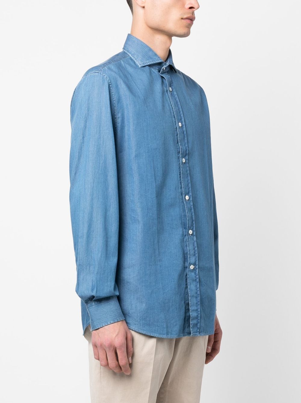 Brunello Cucinelli Men Denim Cotton Shirt BRUNELLO CUCINELLI