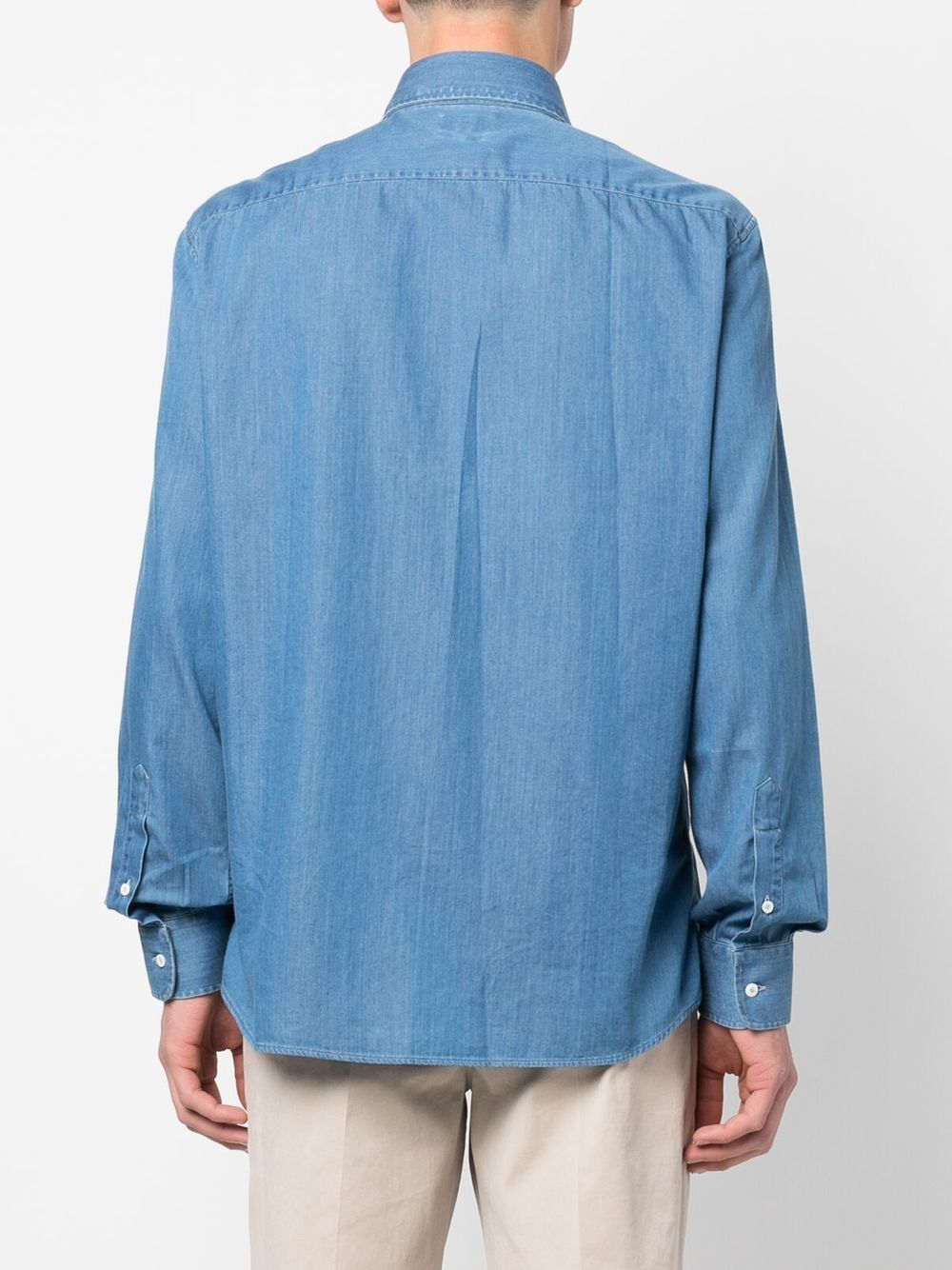 Brunello Cucinelli Men Denim Cotton Shirt BRUNELLO CUCINELLI