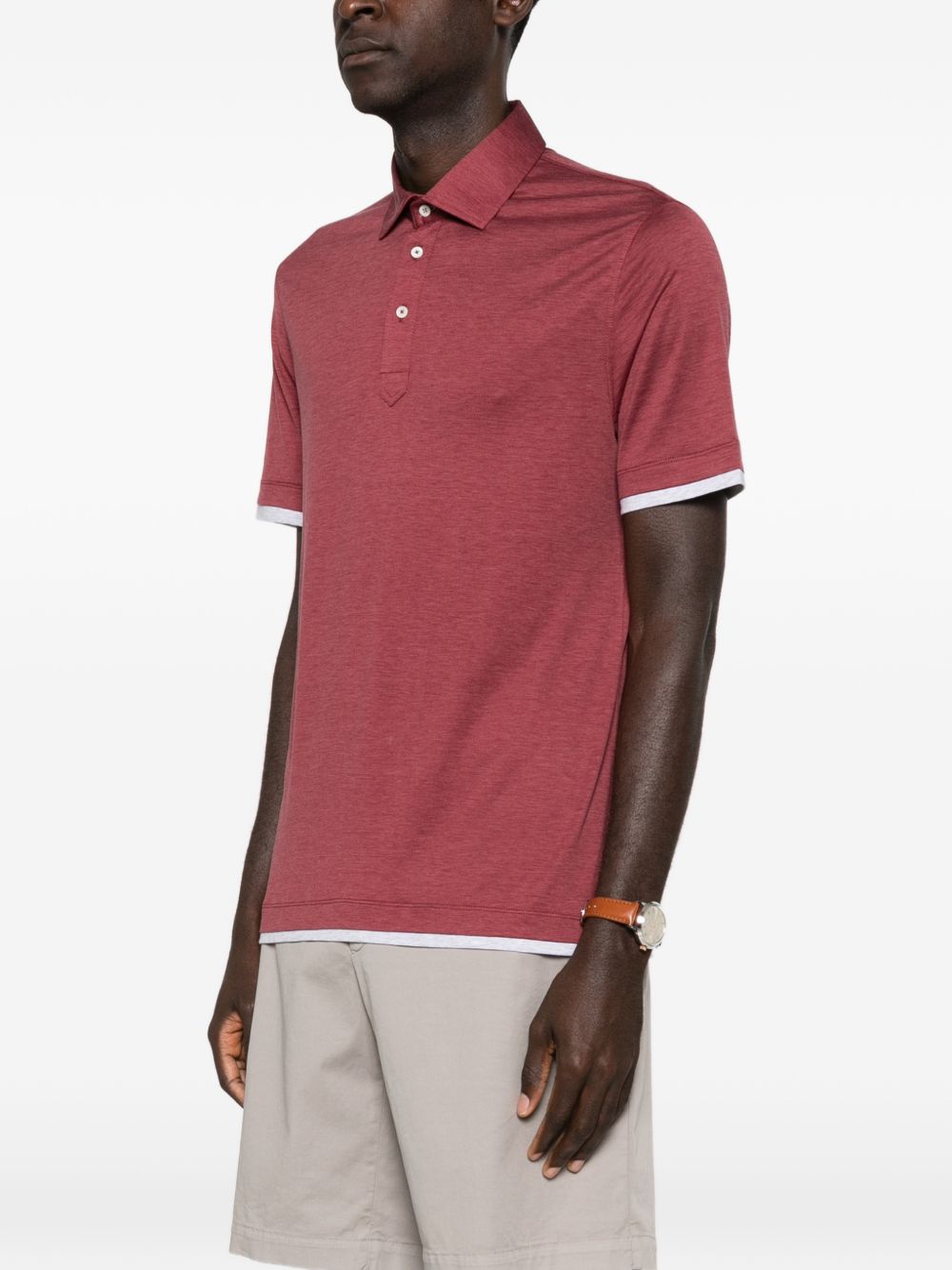 Brunello Cucinelli Men Silk And Cotton Polo Shirt BRUNELLO CUCINELLI