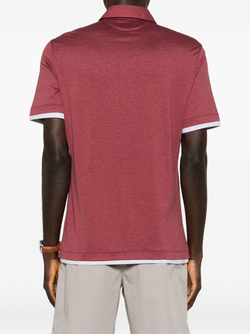 Brunello Cucinelli Men Silk And Cotton Polo Shirt BRUNELLO CUCINELLI