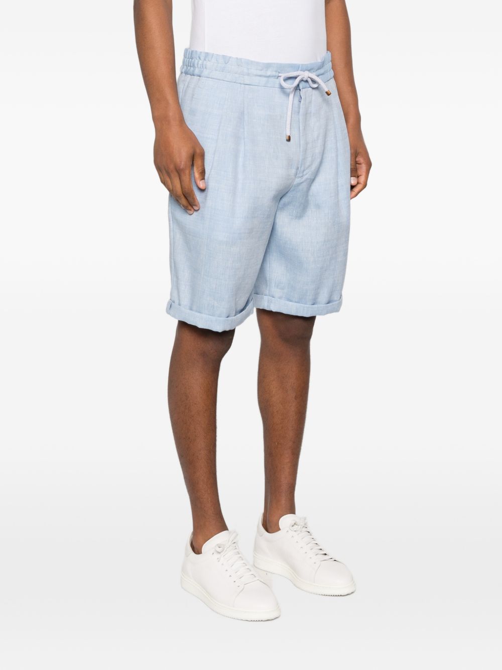 Brunello Cucinelli Men Linen Blend Shorts BRUNELLO CUCINELLI