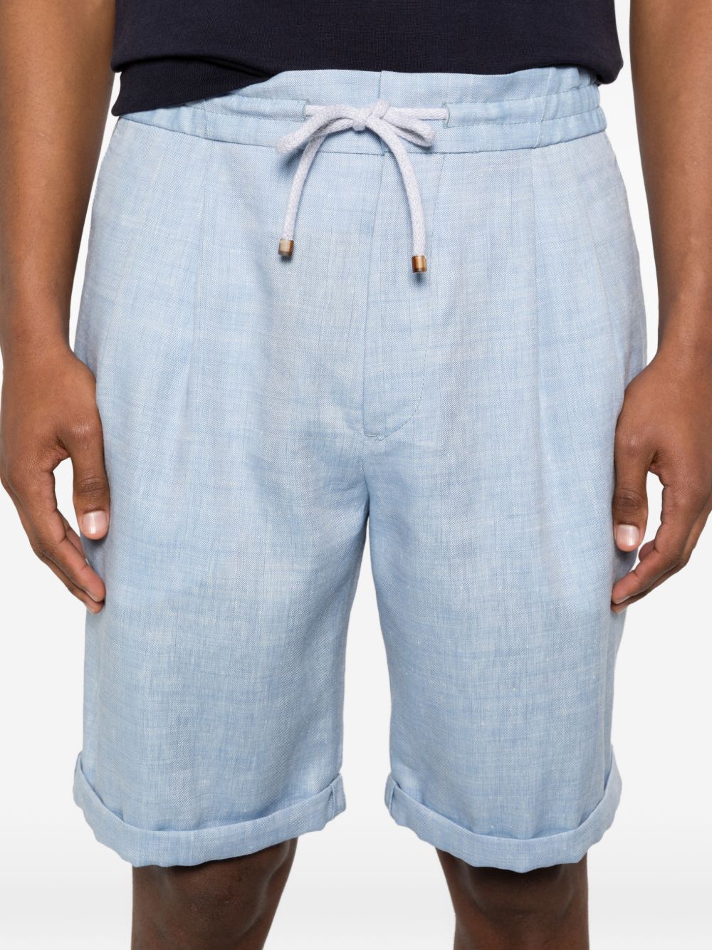 Brunello Cucinelli Men Linen Blend Shorts BRUNELLO CUCINELLI