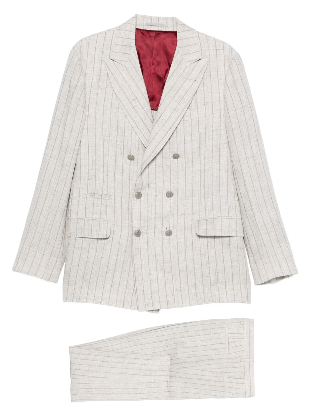 Brunello Cucinelli Men Linen Double-Breasted Suit