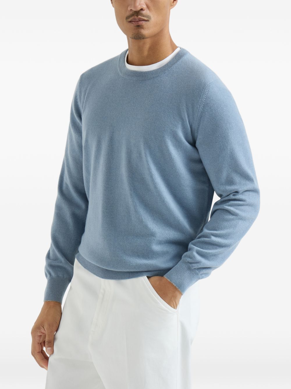 Brunello Cucinelli Men Cashmere Crewneck Sweater BRUNELLO CUCINELLI