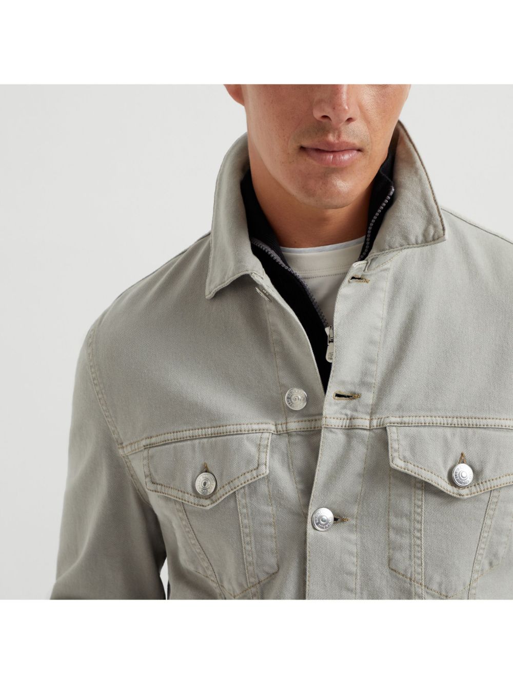 Brunello Cucinelli Men Denim Cotton Jacket