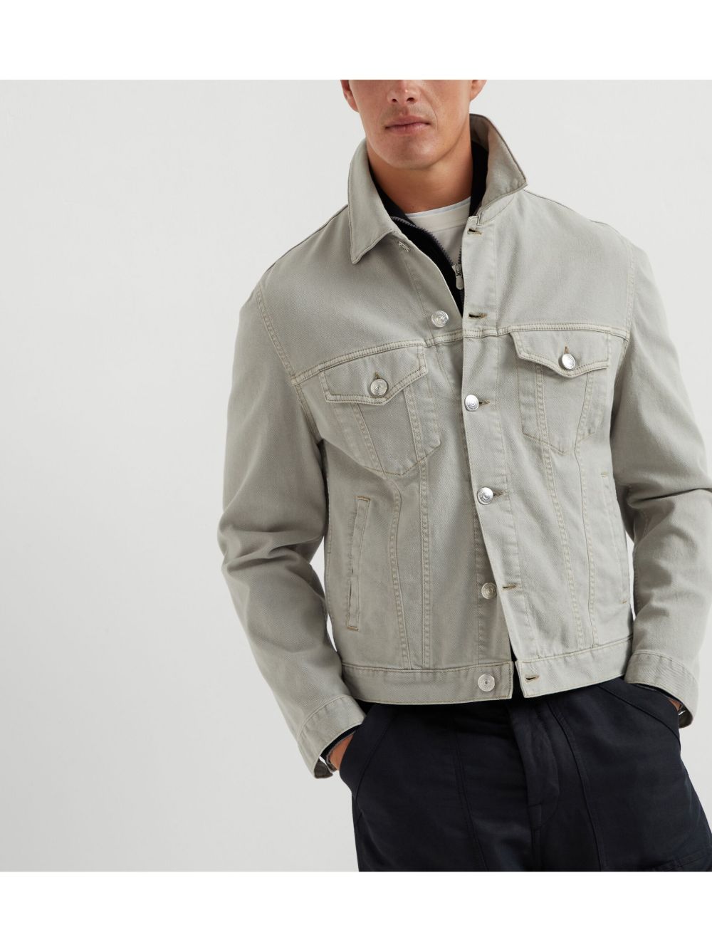 Brunello Cucinelli Men Denim Cotton Jacket