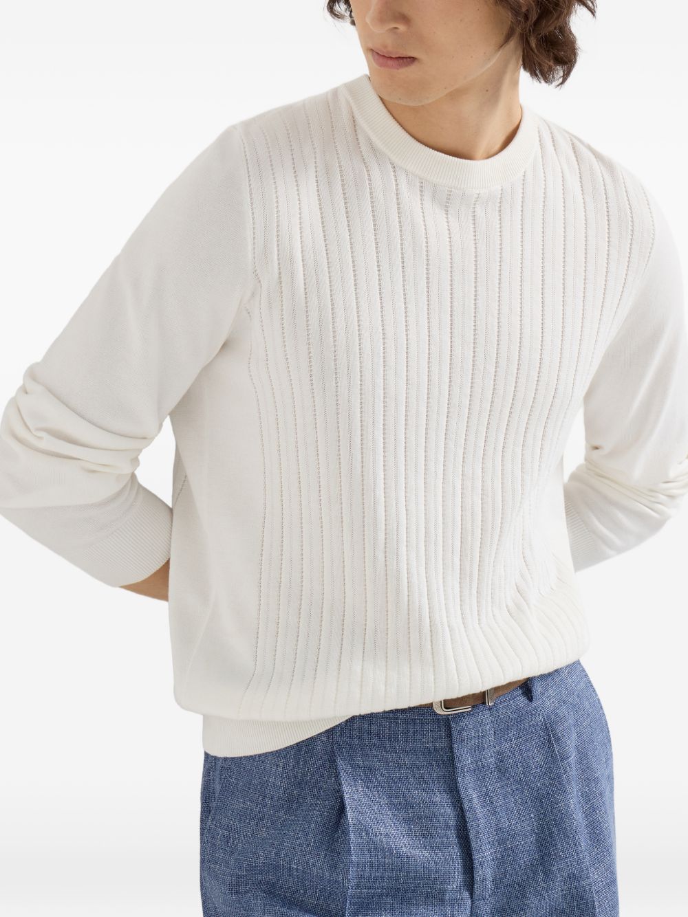 Brunello Cucinelli Men Cotton Crewneck Sweater BRUNELLO CUCINELLI