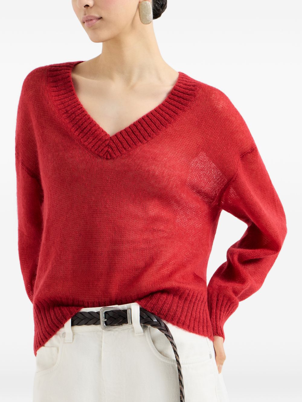 Brunello Cucinelli Women Wool V-Necked Jumper BRUNELLO CUCINELLI
