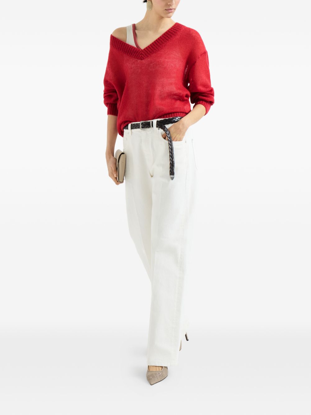 Brunello Cucinelli Women Wool V-Necked Jumper BRUNELLO CUCINELLI