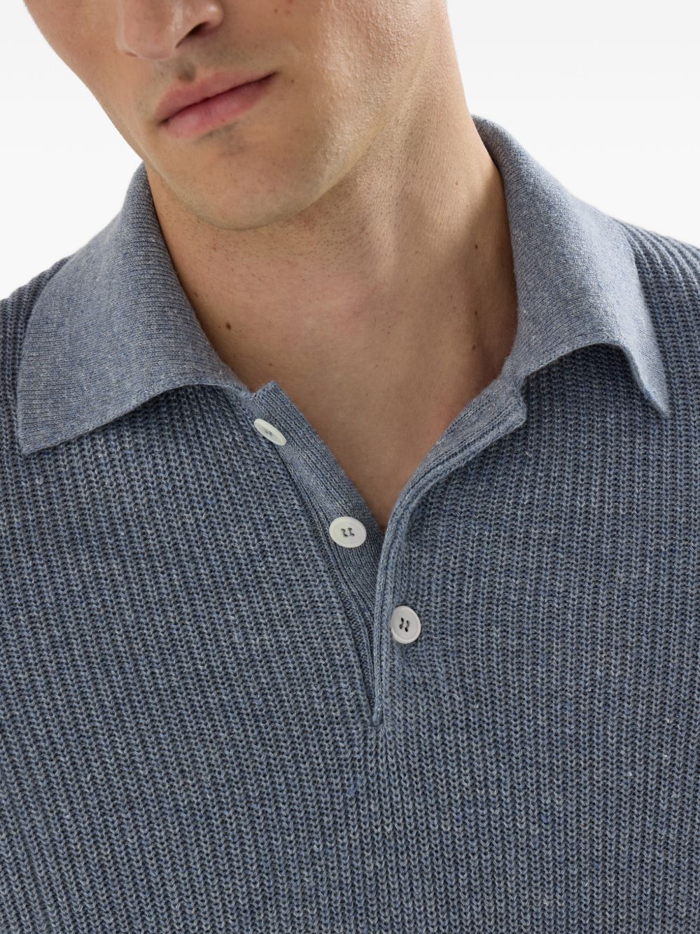 Brunello Cucinelli Men Linen Polo Shirt BRUNELLO CUCINELLI