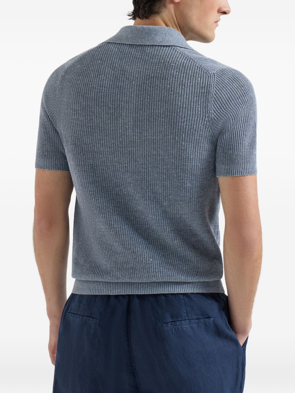Brunello Cucinelli Men Linen Polo Shirt BRUNELLO CUCINELLI
