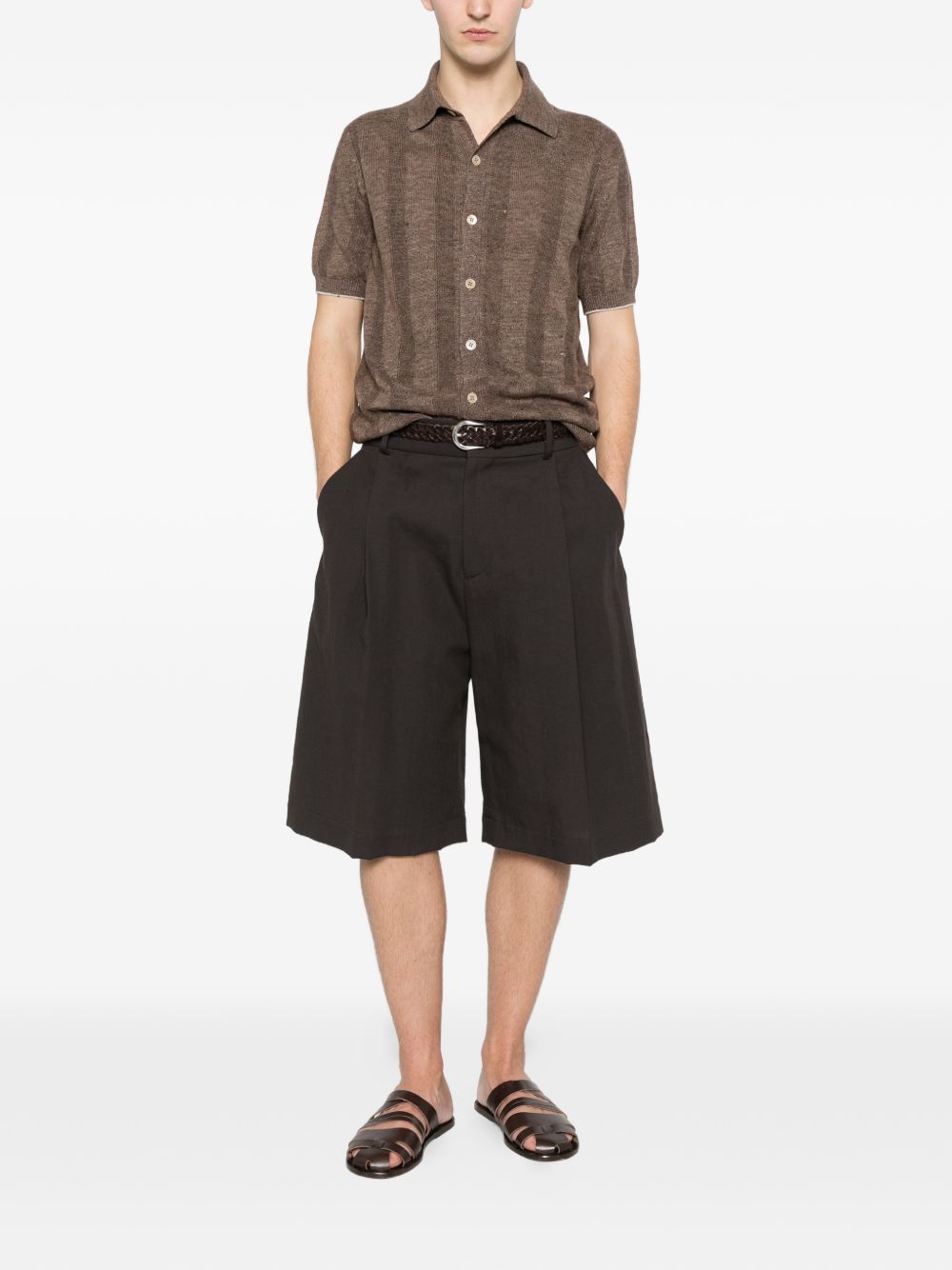Brunello Cucinelli Men Linen And Cotton Blend Cardigan BRUNELLO CUCINELLI