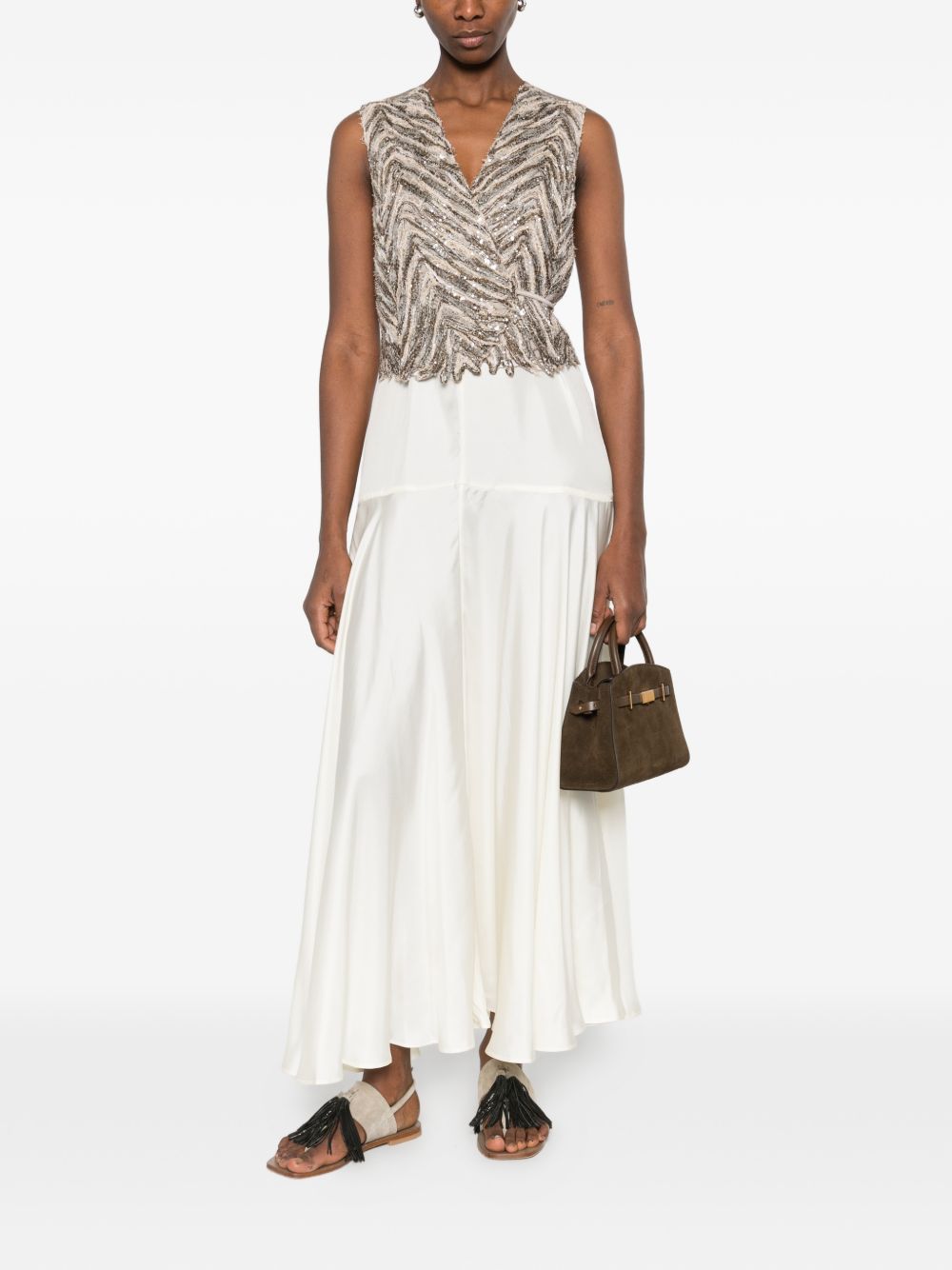 Brunello Cucinelli Women Embroidered Silk Vest BRUNELLO CUCINELLI